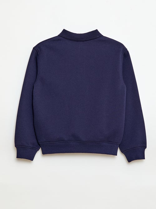 Sweatshirt com gola polo às riscas - Kiabi