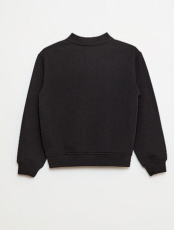 Sweatshirt com gola polo às riscas