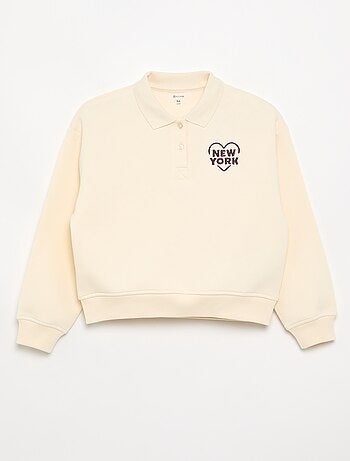 Sweatshirt com gola polo