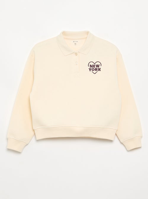 Sweatshirt com gola polo - Kiabi
