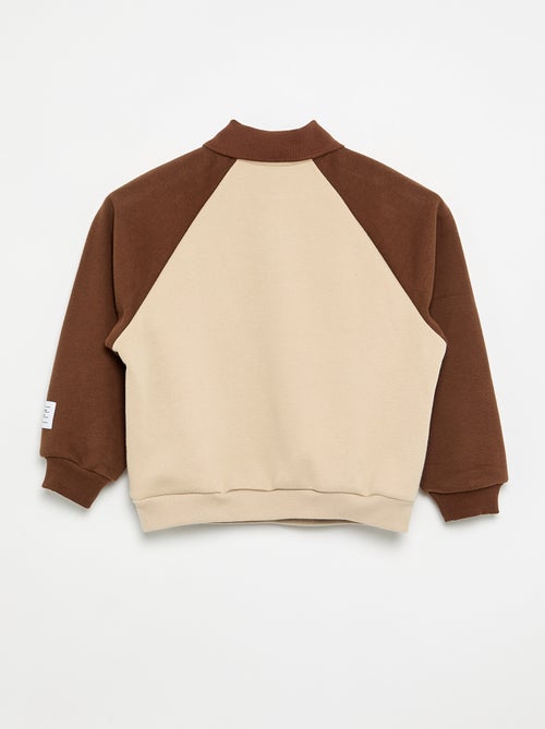 Sweatshirt com gola polo e mangas raglan compridas - Kiabi