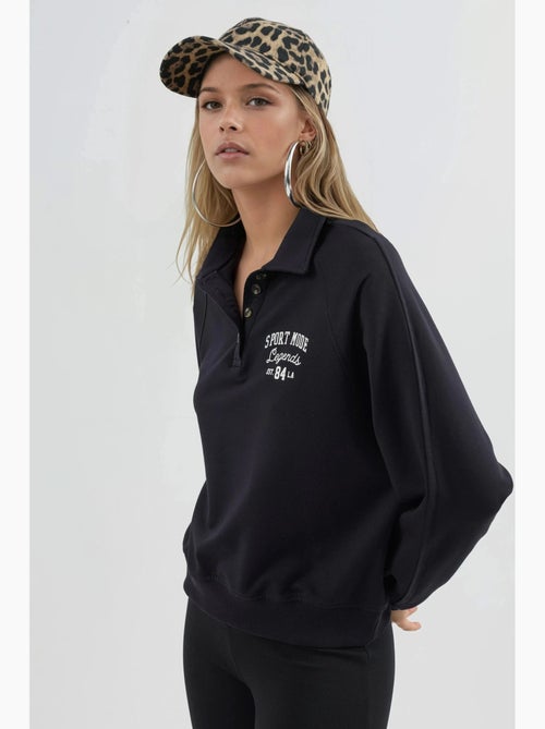 Sweatshirt com gola polo, manga comprida e corte relaxed busem - Kiabi Sweatshirt com gola polo, manga comprida e corte relaxed busem - Kiabi