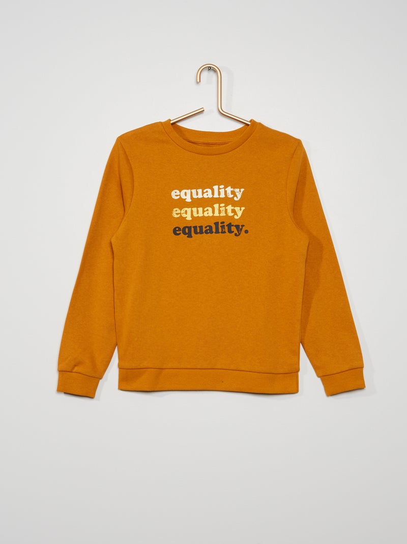 Sweatshirt com gola redonda AMARELO - Kiabi