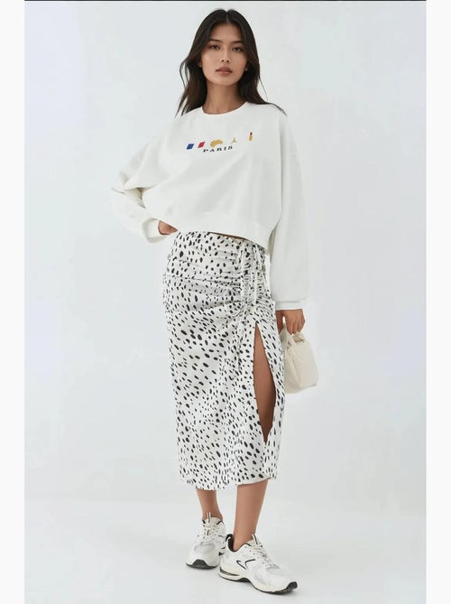 Sweatshirt com gola redonda bordado hiccup - Kiabi Sweatshirt com gola redonda bordado hiccup - Kiabi