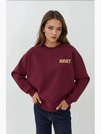 Sweatshirt com gola redonda bordado hiccup