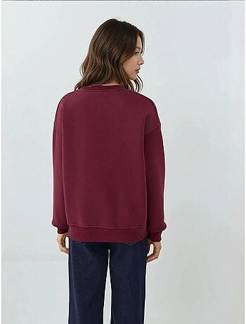 Sweatshirt com gola redonda bordado hiccup