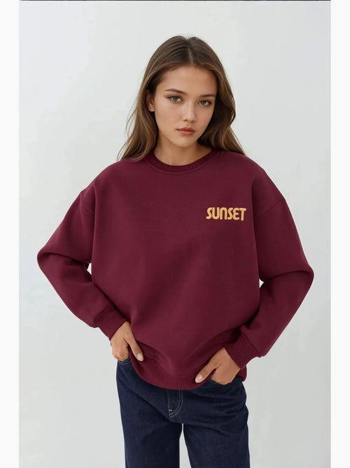 Sweatshirt com gola redonda bordado hiccup - Kiabi Sweatshirt com gola redonda bordado hiccup - Kiabi