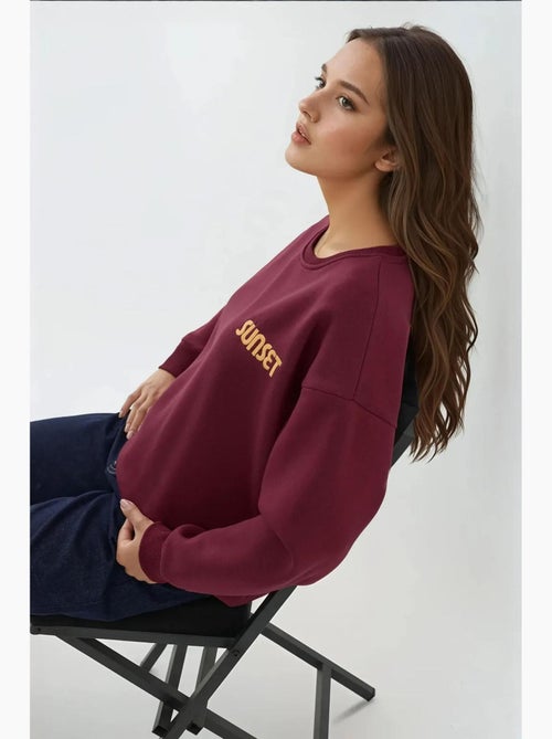 Sweatshirt com gola redonda bordado hiccup - Kiabi Sweatshirt com gola redonda bordado hiccup - Kiabi