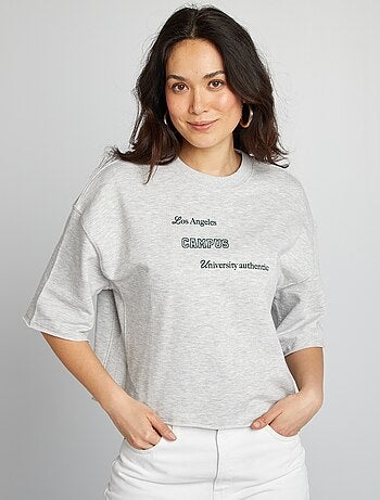 Sweatshirt com gola redonda de manga curta Los Angeles