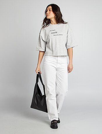 Sweatshirt com gola redonda de manga curta Los Angeles