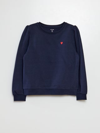 Sweatshirt com gola redonda em moletão