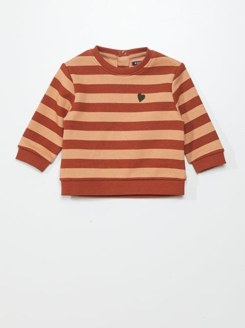 Sweatshirt com gola redonda em moletão - Kiabi