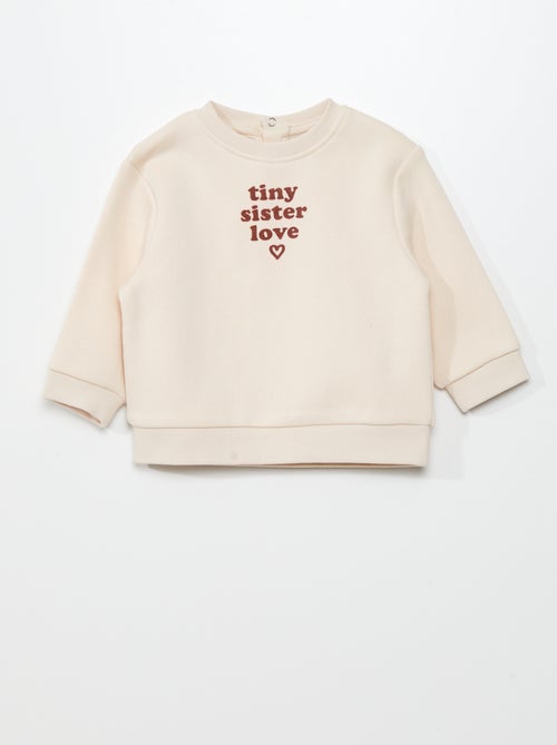 Sweatshirt com gola redonda em moletão - Kiabi