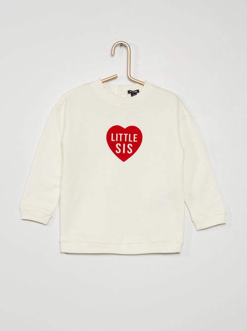Sweatshirt com gola redonda em moletão - Kiabi