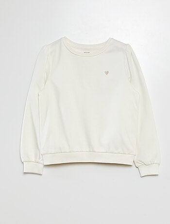 Sweatshirt com gola redonda em moletão
