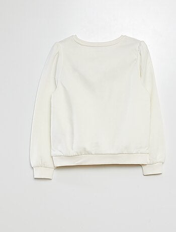 Sweatshirt com gola redonda em moletão