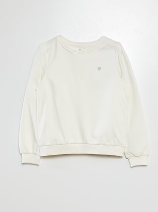 Sweatshirt com gola redonda em moletão