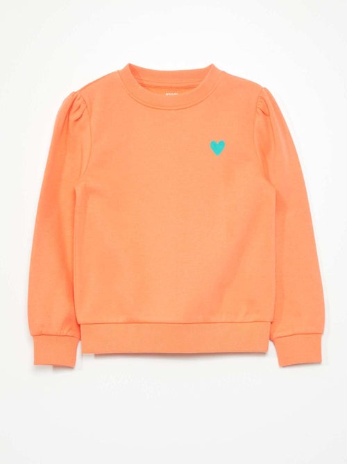 Sweatshirt com gola redonda em moletão - Kiabi