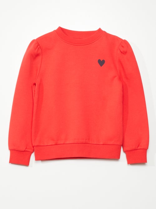 Sweatshirt com gola redonda em moletão - Kiabi