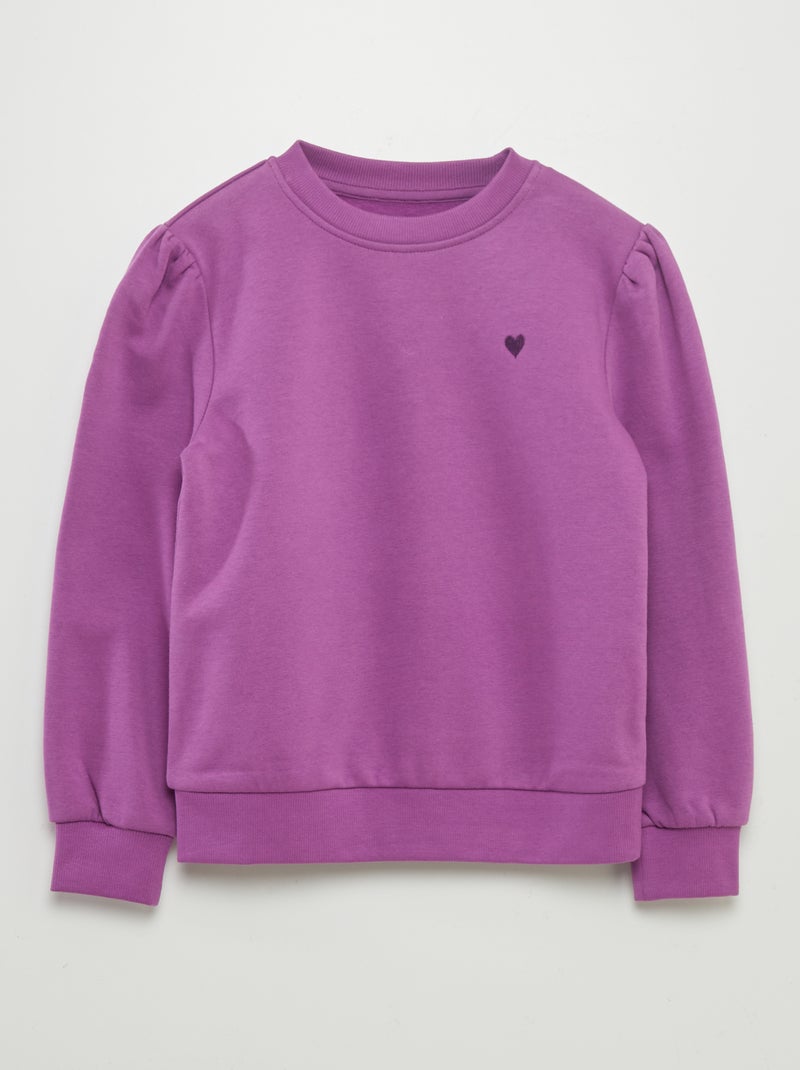 Sweatshirt com gola redonda em moletão VIOLETA - Kiabi
