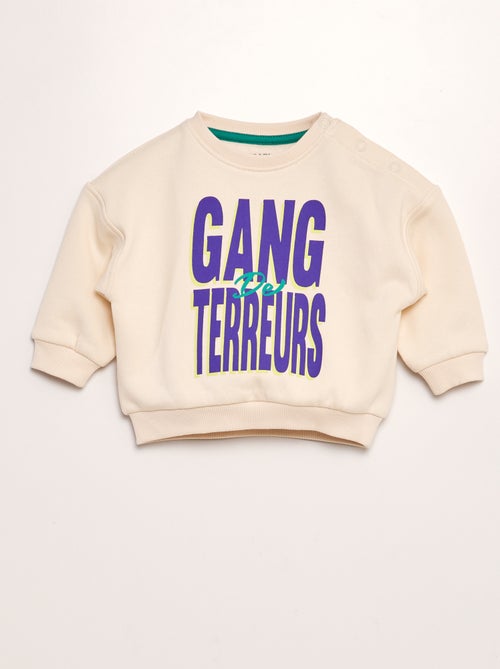 Sweatshirt com gola redonda estampada - Irmão e irmã - Kiabi