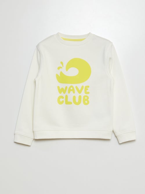 Sweatshirt com gola redonda estampada - Kiabi