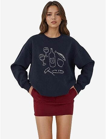 Sweatshirt com gola redonda estampada hiccup