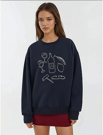 Sweatshirt com gola redonda estampada hiccup