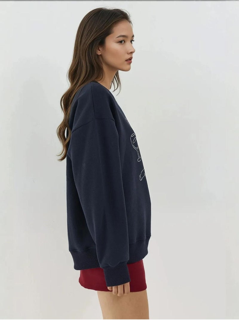Sweatshirt com gola redonda estampada hiccup Azul escuro - Kiabi