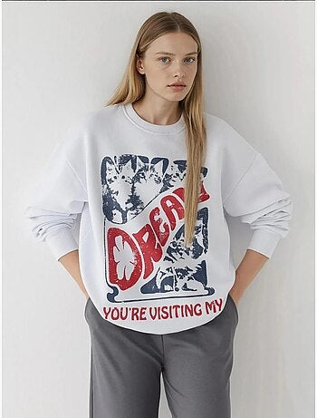 Sweatshirt com gola redonda estampada hiccup