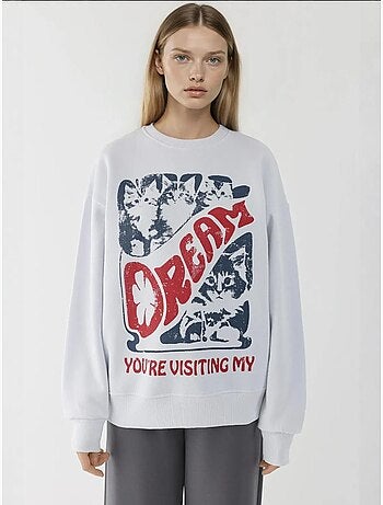 Sweatshirt com gola redonda estampada hiccup