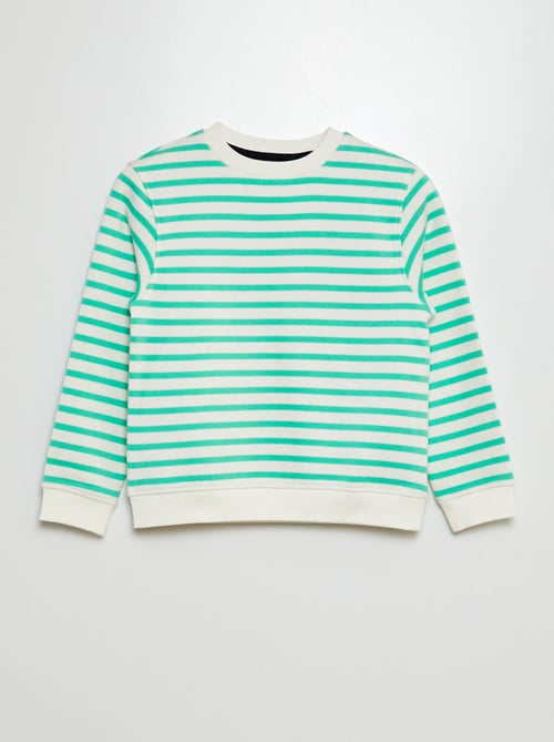 Sweatshirt com gola redonda estampada - Kiabi