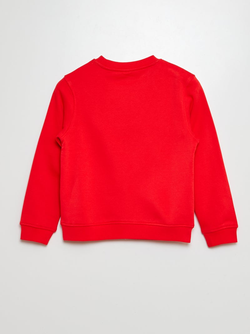 Sweatshirt com gola redonda estampada VERMELHO - Kiabi