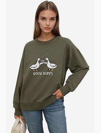 Sweatshirt com gola redonda estampado e corte descontraído hiccup
