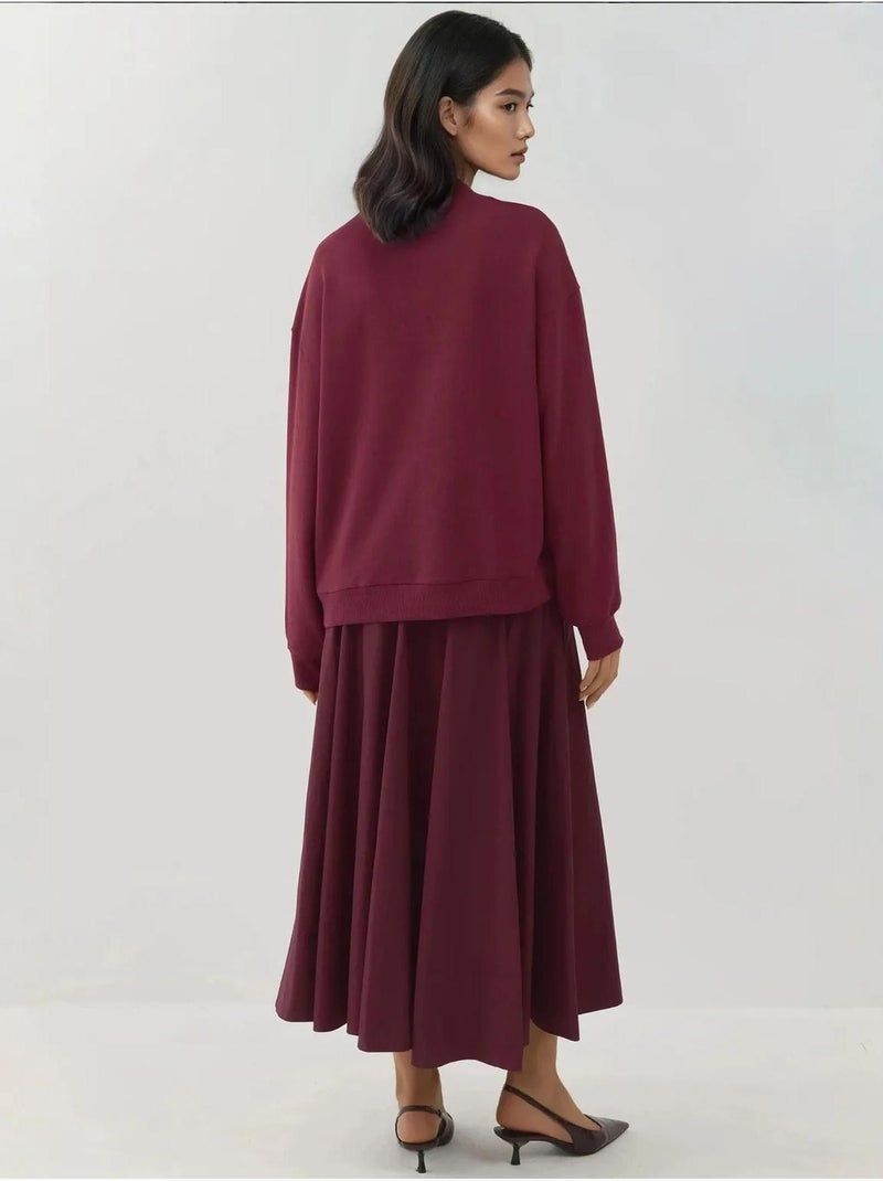 Sweatshirt com gola redonda estampado e corte descontraído hiccup Vermelho escuro - Kiabi