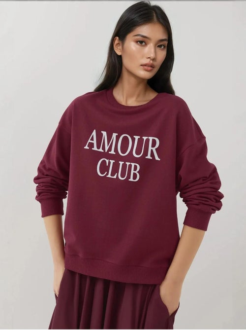 Sweatshirt com gola redonda estampado e corte descontraído hiccup - Kiabi