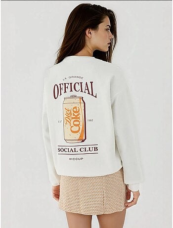 Sweatshirt com gola redonda estampado hiccup