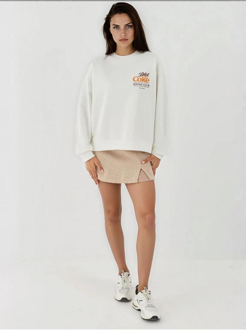 Sweatshirt com gola redonda estampado hiccup Branco sujo - Kiabi