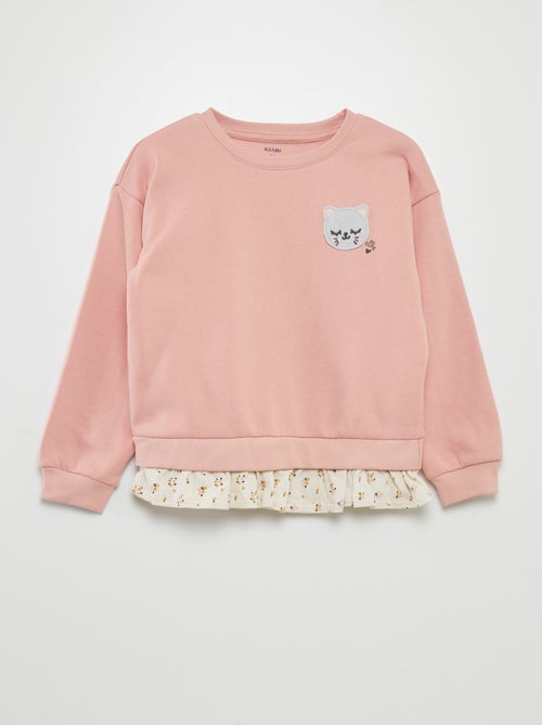 Sweatshirt com gola redonda fantasia - Kiabi