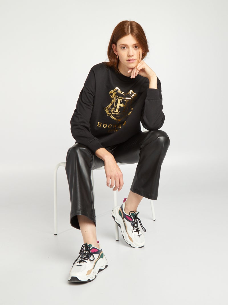 Sweatshirt com gola redonda 'Harry Potter' PRETO - Kiabi