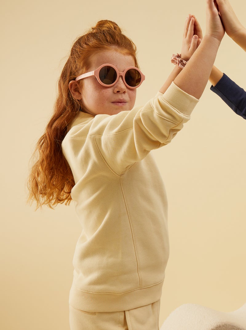 Sweatshirt com gola redonda lisa BRANCO - Kiabi