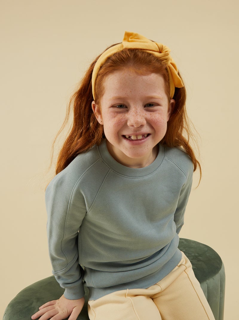 Sweatshirt com gola redonda lisa Cinza Azul - Kiabi