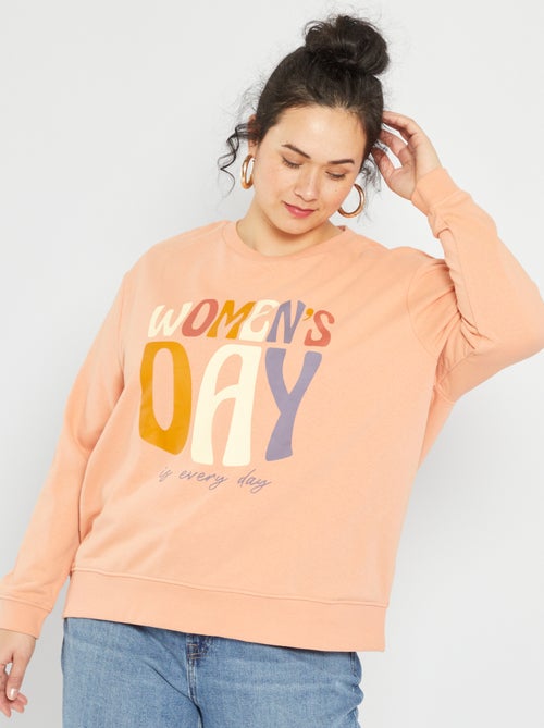 Sweatshirt com gola redonda 'Women's day' - Kiabi