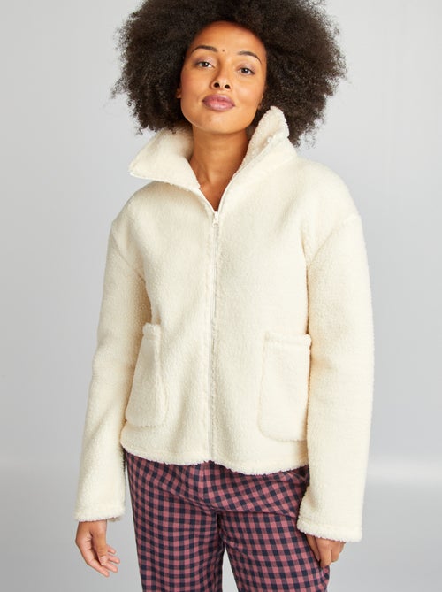 Sweatshirt com gola subida efeito lã de carneiro - Kiabi