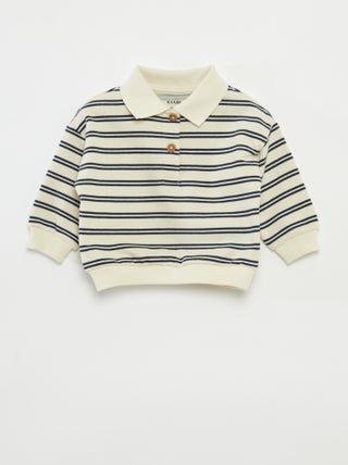 Sweatshirt com gola tipo polo