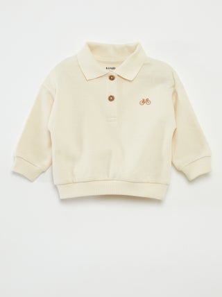 Sweatshirt com gola tipo polo