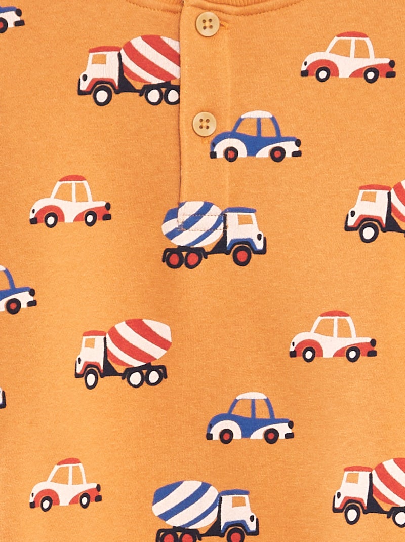 Sweatshirt com gola tunisina AMARELO - Kiabi