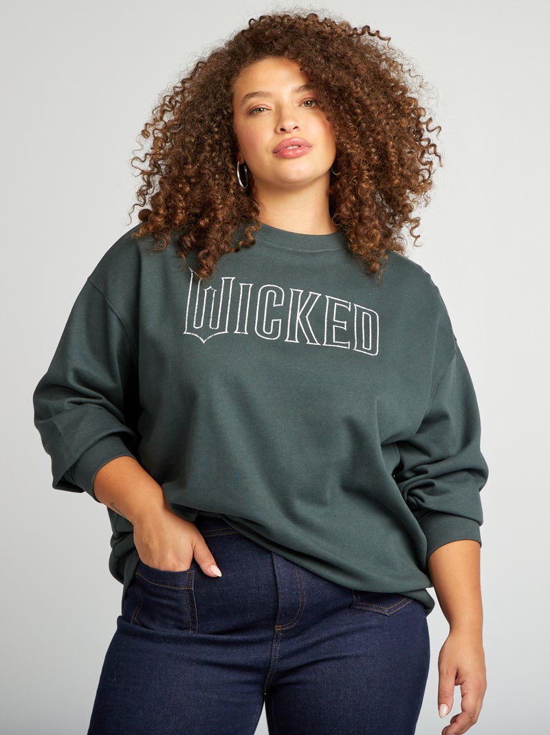 Sweatshirt com gola vermelha - Wicked CINZA - Kiabi