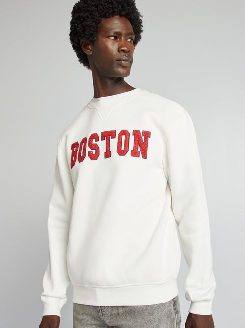 Sweatshirt com inscrição em malha borboto - Kiabi