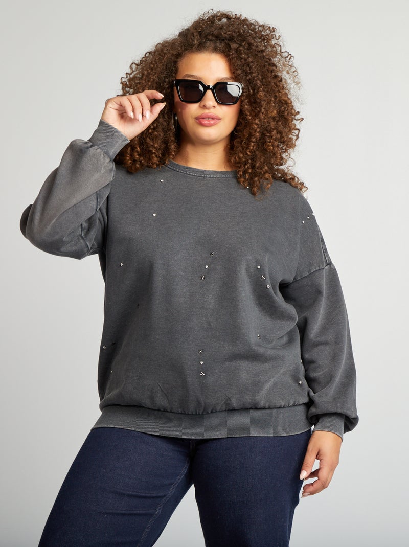 Sweatshirt com joias 'Only Carmakoma' PRETO - Kiabi